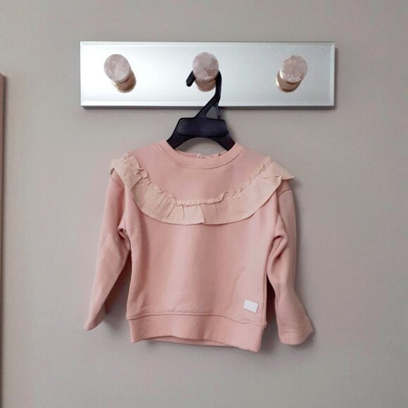 NWT 7 For All Mankind pink sweatshirt & dark wash blue jeggings bundle set, 12M - Picture 10 of 13